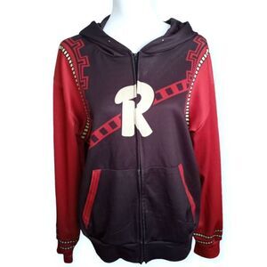 MY HERO ACADEMIA  ZIP UP HOODIE RED & BLACK SZ.L GUC